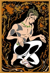Vaslav Nijinsky como el fauno en L